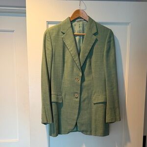 Designer Belvast/Stanley Korshak  Green cashmere/linen blazer